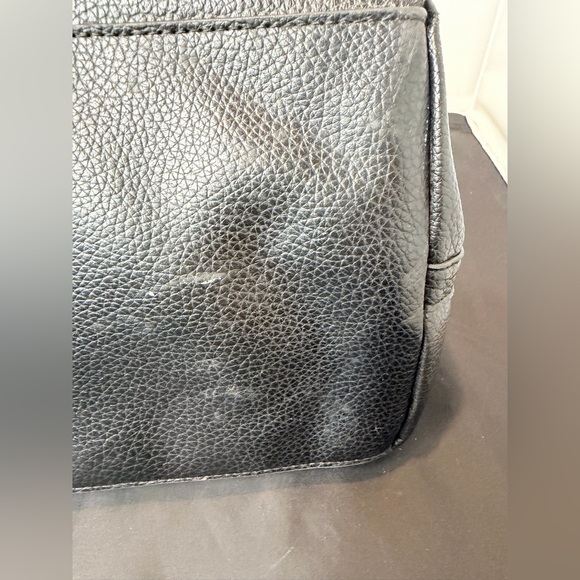 Steve Madden Black Pebbled Faux Leather Tote Bag | Everyday Carryall - Picture 4 of 14